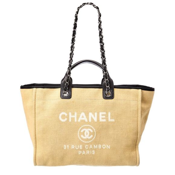 Chanel Handbags - Chanel Beige Canvas Xl Deauville (Authentic Pre-Owned)